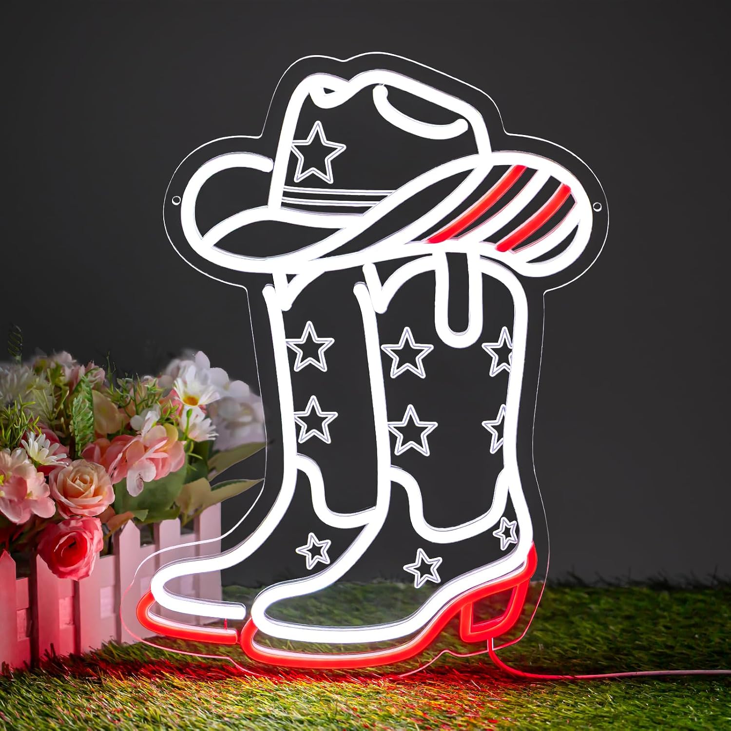 Boots - Светодиодная неоновая вывеска «Ковбойские сапоги и