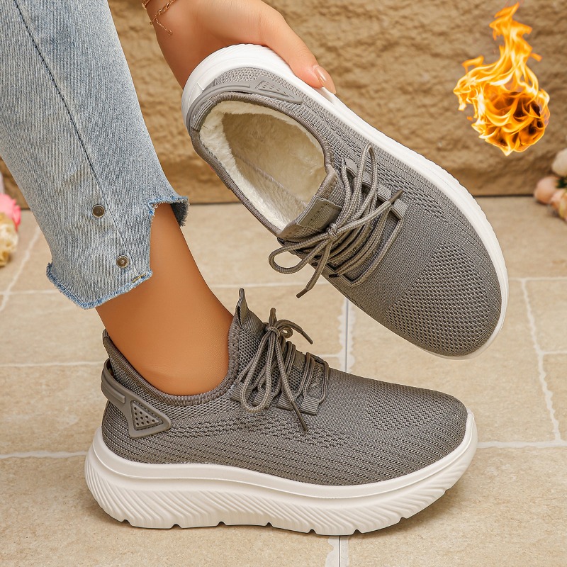 Женские кроссовки для прогулок – обзор и цена Knit Fabric Lace Up Sneakers