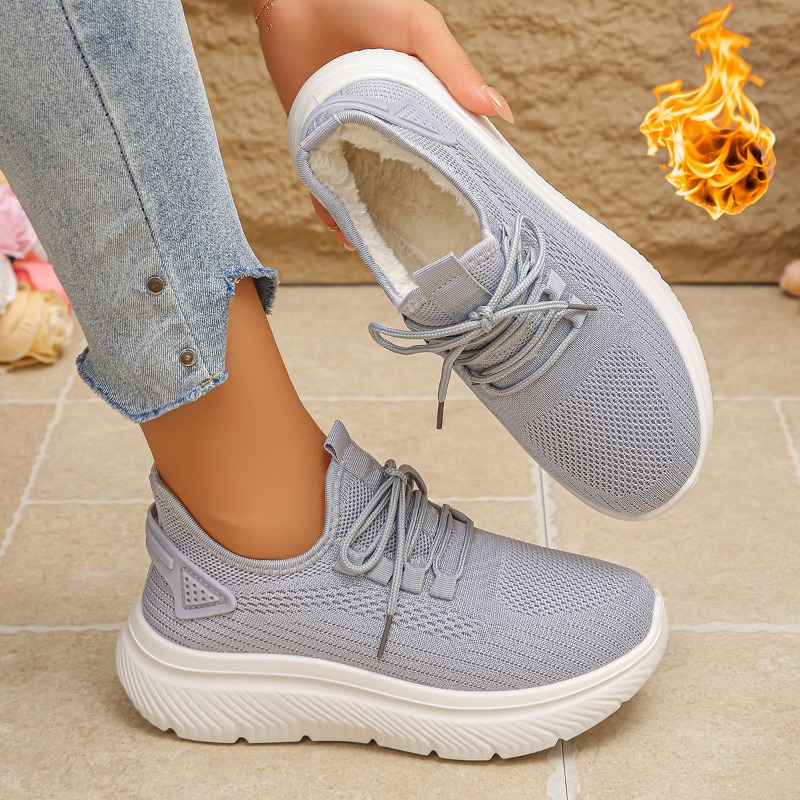 Женские кроссовки для прогулок – обзор и цена Knit Fabric Lace Up Sneakers